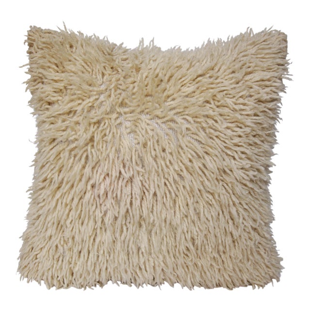 Naturel Sheep Wool Rug Pillow Cover For Sale