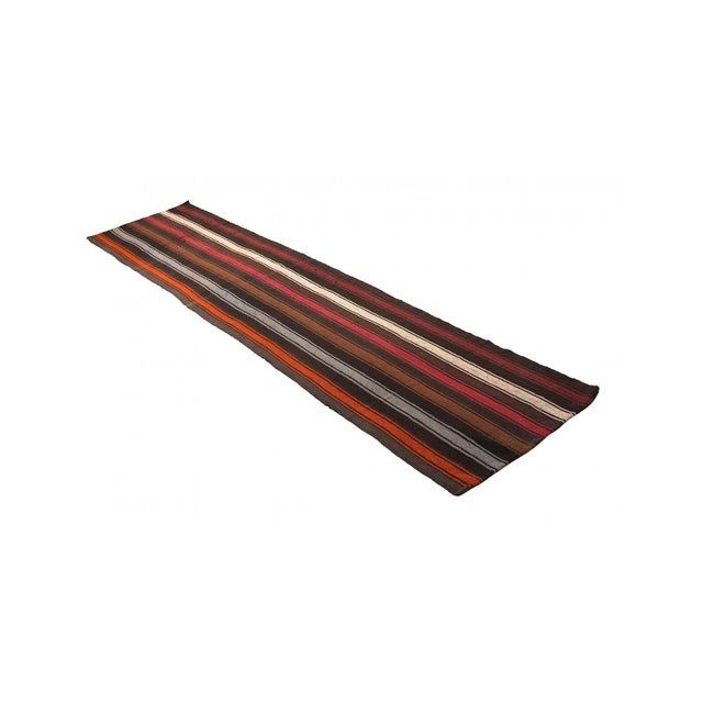 Mid-Century Modern Striped Vintage Long Kilim Runner - 3`0″ X 20`2″ For Sale - Image 3 of 6