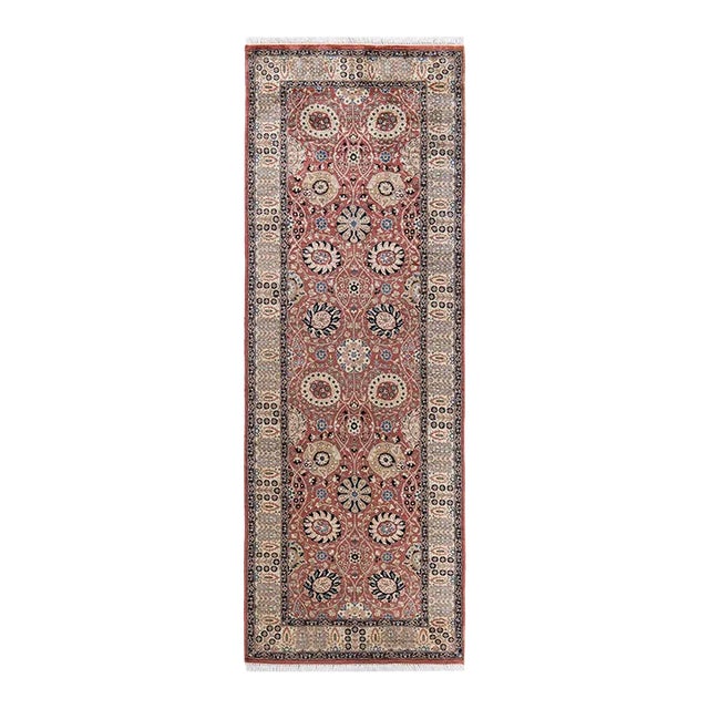 Mogul, One-of-a-Kind Hand-Knotted Area Rug - Pink, 3' 2" x 8' 10" For Sale