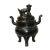 Metal Chinese Oriental Dark Brown Bronze Metal Incense Burner Display For Sale - Image 7 of 7