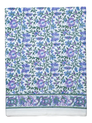 Aria Flat Sheet, Queen - Lavender & Blue