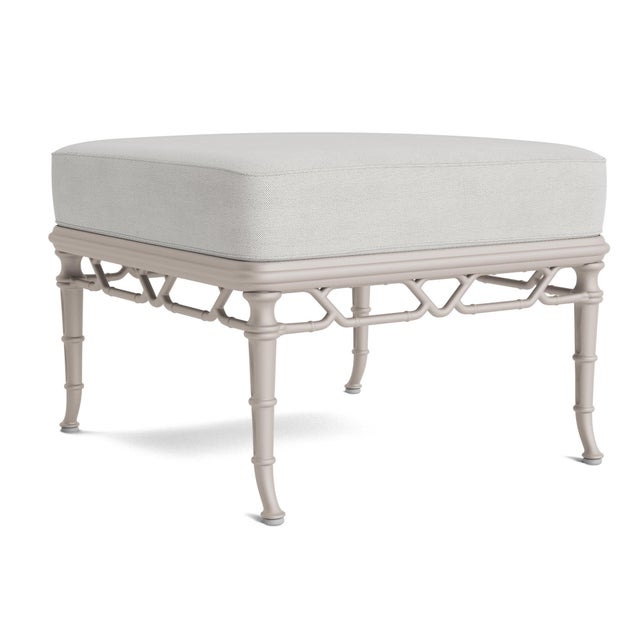 Not Yet Made - Made To Order Brown Jordan Calcutta Ottoman, Dove frame with Fusion Dove fabric For Sale - Image 5 of 11