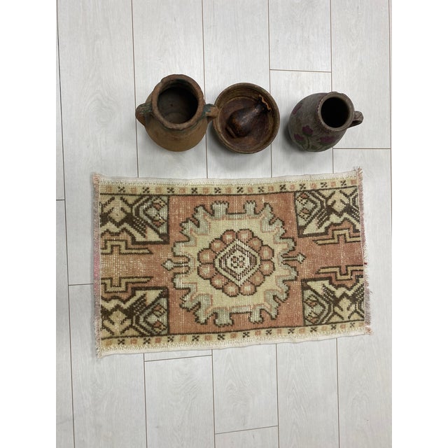 Handmade wool carpet in Turkish Anatolia , Vintage Oushak Rug,Turkish Vintage Anatolian Rug, Handmade wool Rug . One Of...