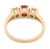 Metal 14k Yellow Gold Pink Tourmaline and Diamond Three-Stone Ring For Sale - Image 7 of 9