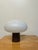 Mid-Century Modern 1960s Walnut and Frosted Glass Mushroom Table in the Style of Laurel Lamp Company For Sale - Image 3 of 7