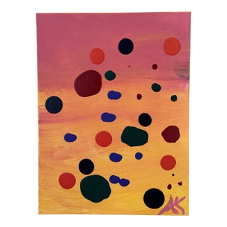 Abstract Signed Acrylic on Canvas Painting For Sale