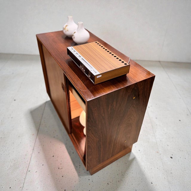 Wood Danish Palacewood Sideboard with Sliding Doors from Horsens Mobelfabrik, Denmark For Sale - Image 7 of 14