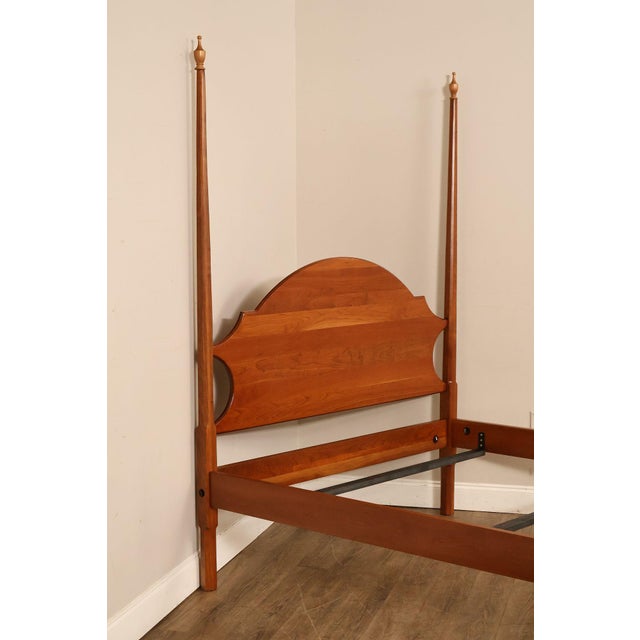 Custom Quality Solid Cherry Queen Size Poster Bed For Sale - Image 4 of 18