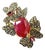 Bochic "Orient" Vintage Ruby & Sapphire Vintage Cluster Ring Set 18K & Silver For Sale