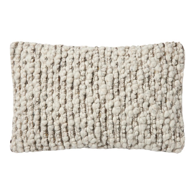 Amber Lewis x Loloi Vivienne Dove / Smoke 13'' x 21'' Cover with Down Pillow For Sale