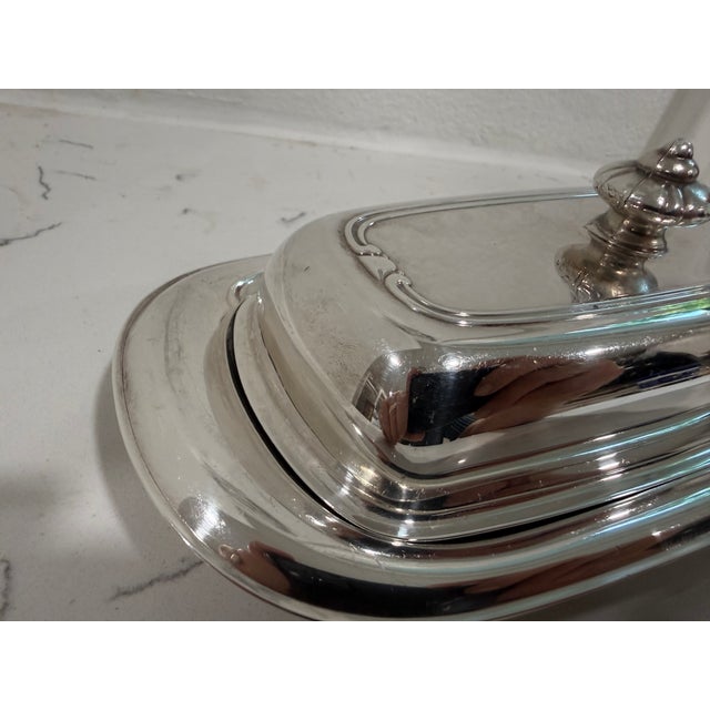Late 19th Century Antique Silver Plate Butter Dish With Glass Insert - From England For Sale - Image 5 of 8
