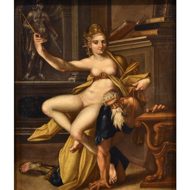 Bartholomäus spranger (antwerp, 1546 – ​​prague, 1611) workshop aristotle and phyllis oil on canvas (64 x 54 cm. - framed...