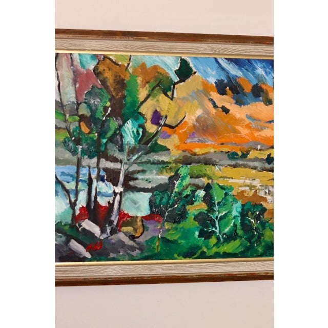 Liz S, Abstract Landscape, 1980s, Oil on Canvas, Framed For Sale - Image 7 of 11