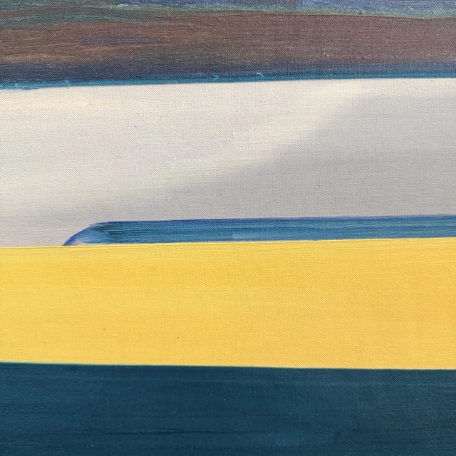 Danish Mid Century Abstract Coastal Landscape Oil Painting by Knud Horup, Circa 1950s For Sale - Image 4 of 11