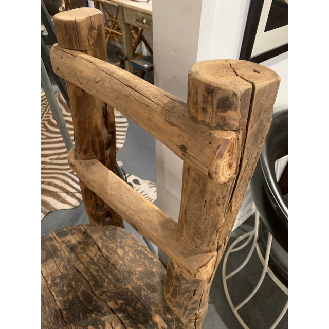Mid 20th Century Large European Primitive Distressed Log Chair For Sale In South Bend - Image 6 of 9