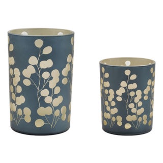Frosted Foliage Candle Holder (Set of 2) For Sale