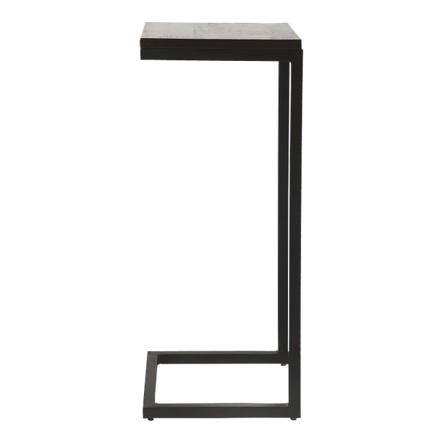 Kilmer Wood & Metal Finish Accent Table, Dark Brown Chairish