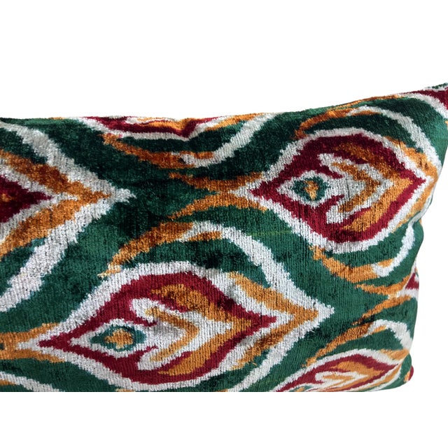 2000 - 2009 Traditional Silk Ikat Lumbar Pillow Cover For Sale - Image 5 of 10