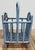Wood Vintage Periwinkle Blue Rattan Magazine Rack For Sale - Image 7 of 12