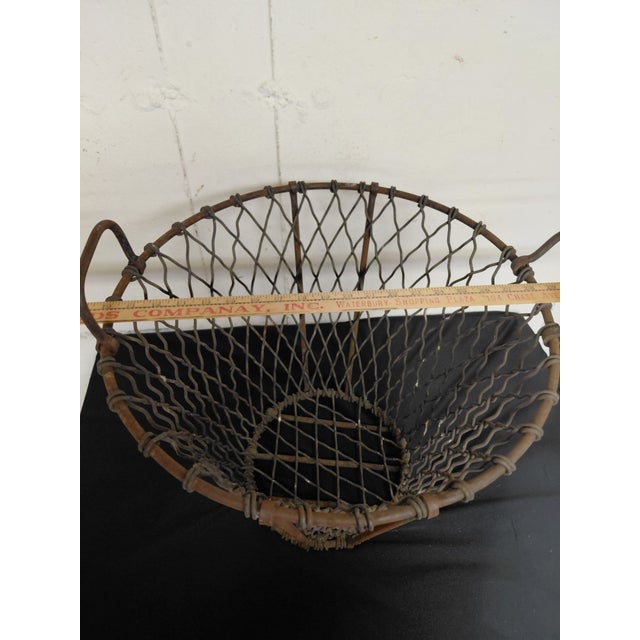 Metal Antique Industrial Wire Basket For Sale - Image 7 of 14
