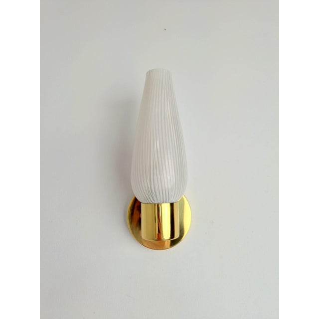 Mid-Century Swedish Wall Lamps in Brass and Glass, 1970, Set of 2 For Sale - Image 6 of 10