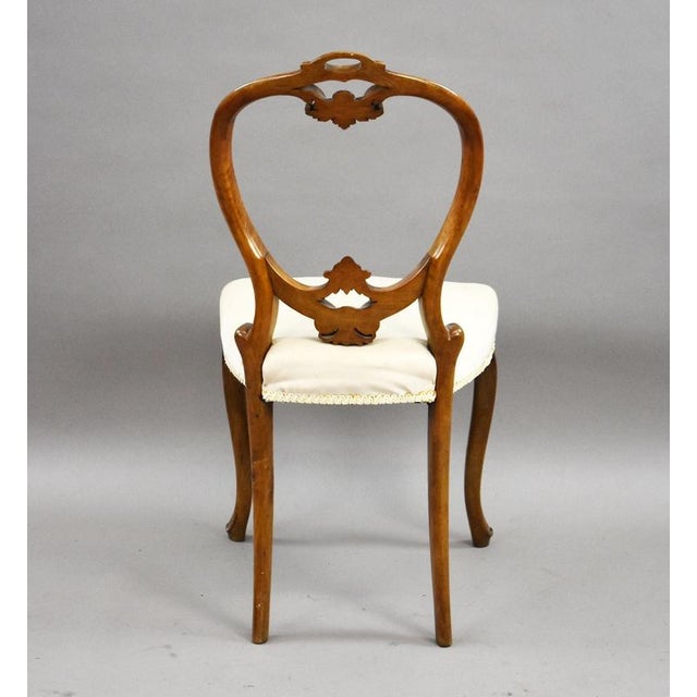 Wood Antique Victorian Walnut Balloon Back Dining Chairs, 1860, Set of 4 For Sale - Image 7 of 9