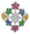 18K White Gold Diamond Multi Color Sapphire Stars Cocktail Ring For Sale