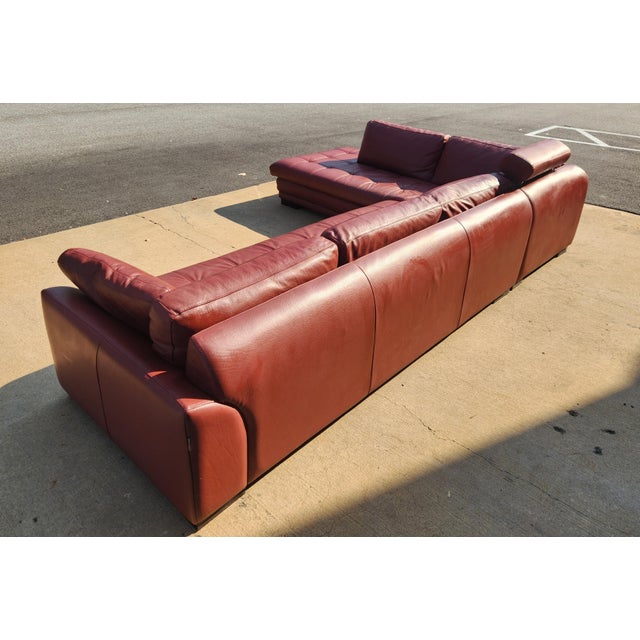 Roche Bobois Late 20th Century Roche Bobois Large Leather Sectional Sofa For Sale - Image 4 of 9