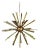 Matthew Izzo Home Starburst Large Pine Wood & Antique Gold Wash Chandelier For Sale