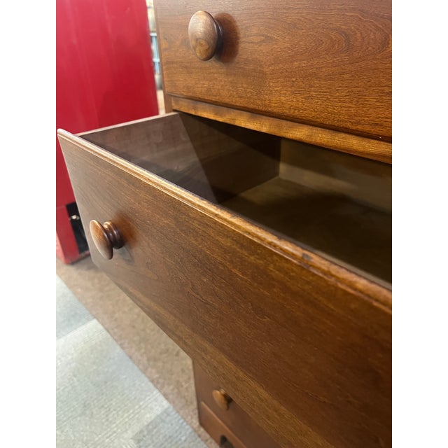 1940s L. G. Stickley Solid Cherry Arts and Crafts Mission Chest of Drawers Dresser For Sale - Image 5 of 8