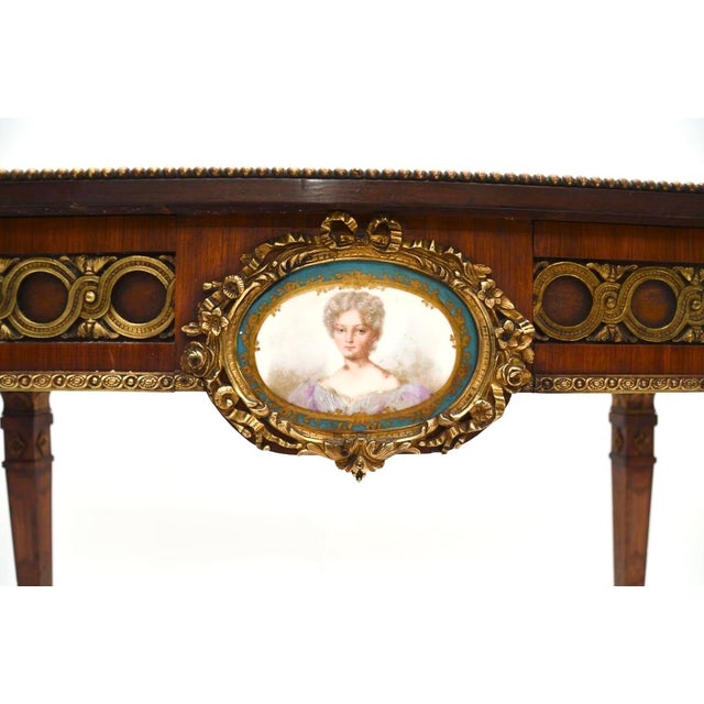 Antique French Inlaid Walnut Ormolu Mounted Desk, 1800s For Sale - Image 14 of 18
