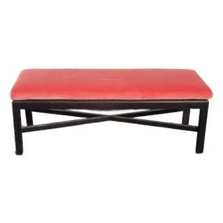 Vintage Modern Coral Velvet Long Bed Side Bench For Sale
