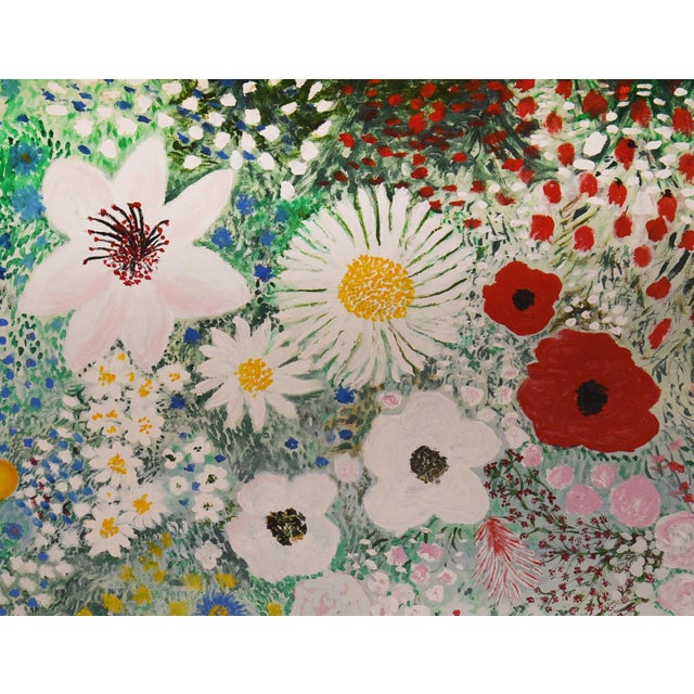 Abstract 1990s Floral Rhapsody Oil Painting For Sale - Image 3 of 3