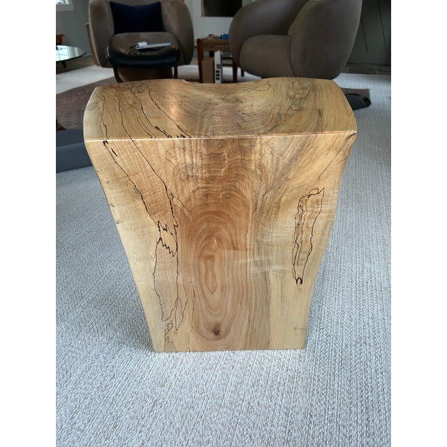 Wood One of a Kind Figured Spaltted Maple Live Edge End Table For Sale - Image 7 of 14