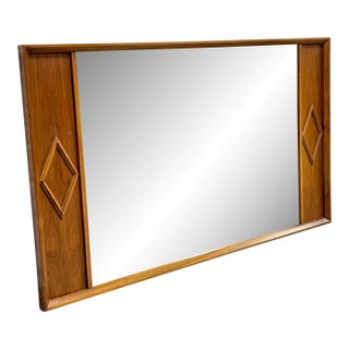 Huge Mid Century Modern Walnut Diamond Mirror by Albert Parvin, C. 1960's For Sale