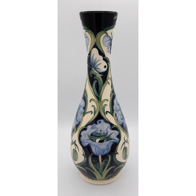 Art Nouveau Moorcroft by Rachel Bishop Pottery Vase - Limited Edition - Study in Blue - 17" For Sale - Image 3 of 8