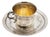 Embossed Silver Coffee Cup and Saucer, Set of 2 For Sale