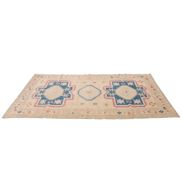 Traditional Mid 20th Century Vintage Caucasian Wool Rug For Sale - Image 3 of 7