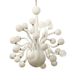 Statement Milky-White Pop Murano Glass Chandelier by Simoeng For Sale