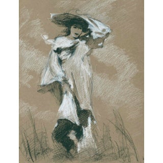 “A Gust of Wind, After Sargent” Contemporary Original Drawing by David Orrin Smith For Sale