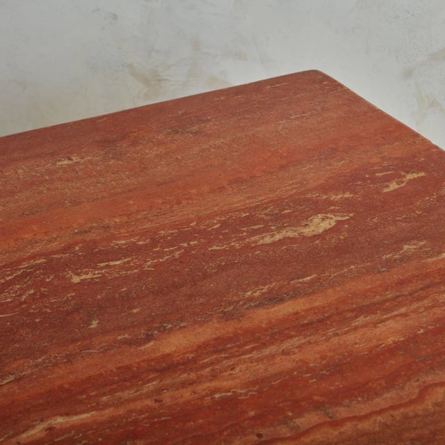 ‘Il Colonnato’ Dining Table in Red Persian Travertine by Mario Bellini for Cassina, Italy 1970s For Sale - Image 9 of 13