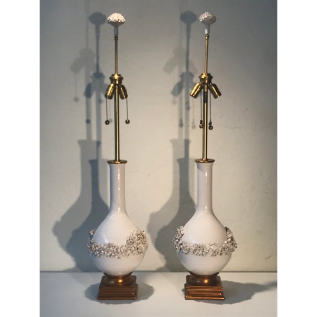Mid-Century Modern 1960s Sculptural Italian Ceramic Lamps - a Pair For Sale - Image 3 of 12