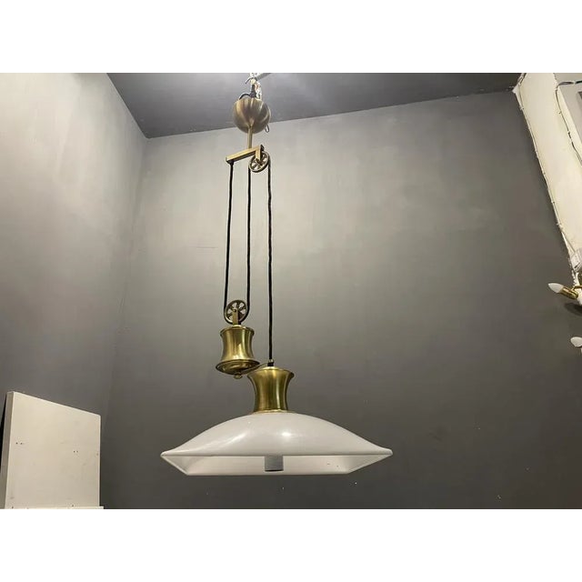 Italian Brass Light Pendant, 1980s For Sale - Image 3 of 8