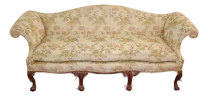1980s Kittinger Colonial Williamsburg Cw-174 Chippendale Scalamandre Fabric Sofa