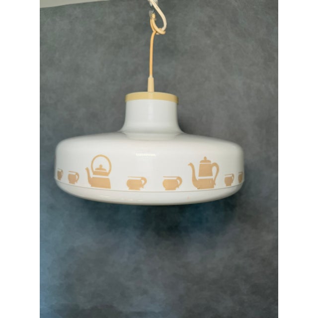 Vintage German Pedant Lamp with Tea Set Motif, 1970s For Sale - Image 4 of 7
