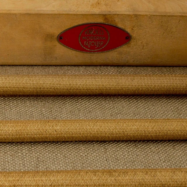 Set of Birch and Linen Lounge Chairs by Axel Larsson for Bodafors, Sweden, 1930s For Sale - Image 11 of 12