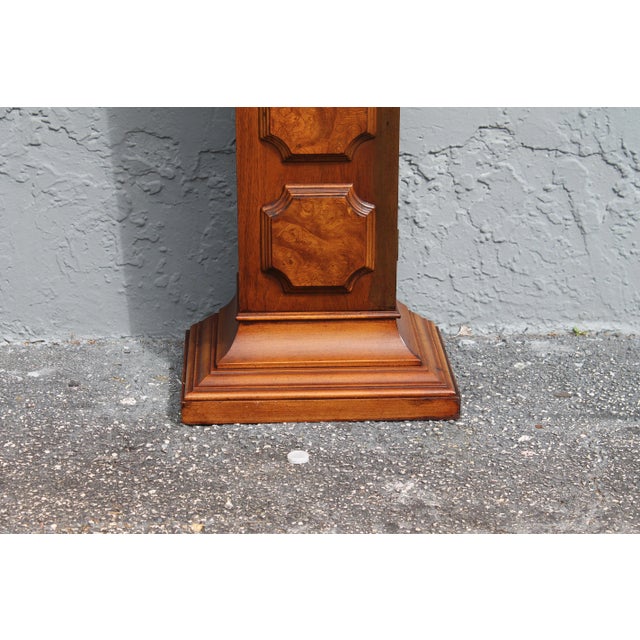 Wood Mid Century Exotic Wood Marble Top Display Pedestal/ Cabinet For Sale - Image 7 of 10