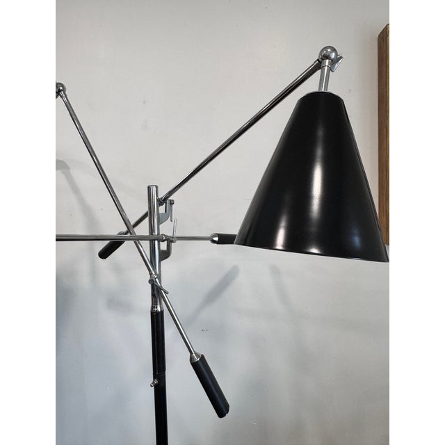 1950s Triennale Floor Lamp With Black Marble Base, Attributed to Arredoluce For Sale - Image 9 of 11