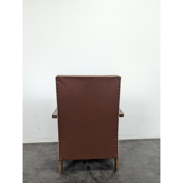 Vintage Faux Leather Armchair, 1950s For Sale - Image 4 of 6