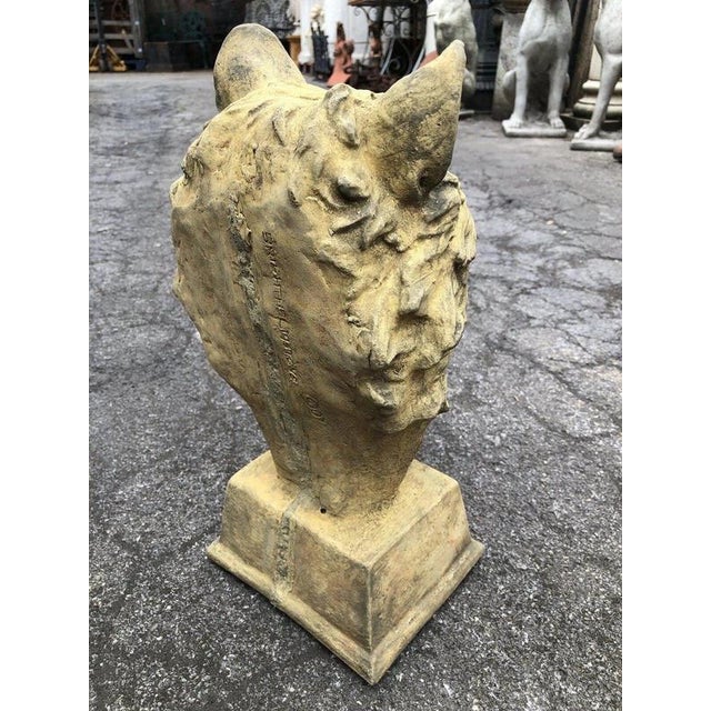 English Cast Stone Wolf Head Bust For Sale - Image 11 of 17